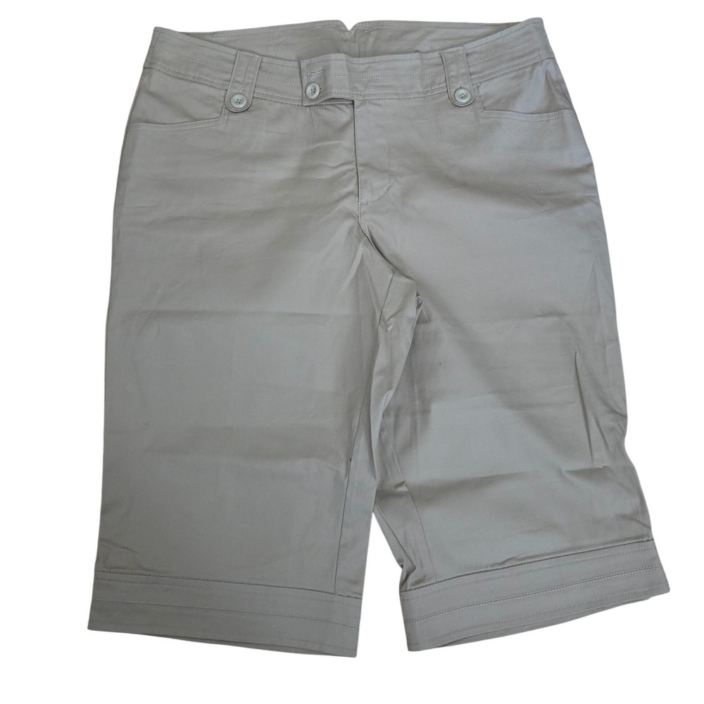 Venezia Lane Bryant Tan Khaki Bermuda Shorts Women 18 Stretch Cotton
